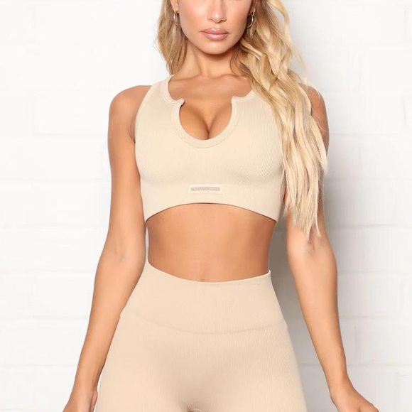 Fighter Ribbed Active Crop Tank In Infinity Seamless - Nude - Picture 1 of 6